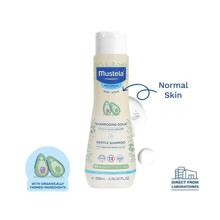 Mustela Gentle Shampoo with 95% Plant-Based Ingredients - 200ml