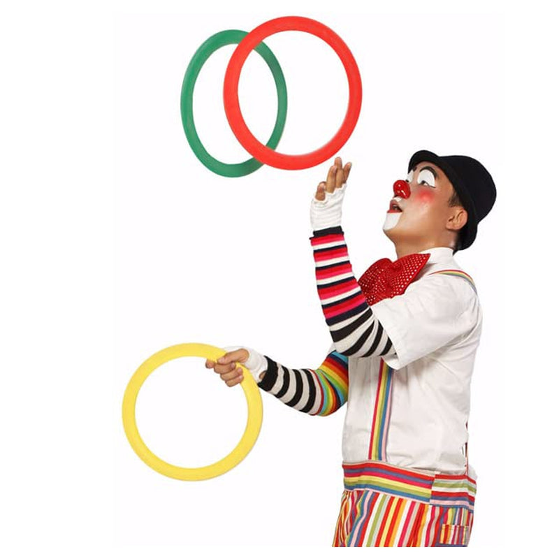 Fitfix Juggling Small Size Rings (Set of 3, Diameter 24 cms) | Magician Colorful Rings