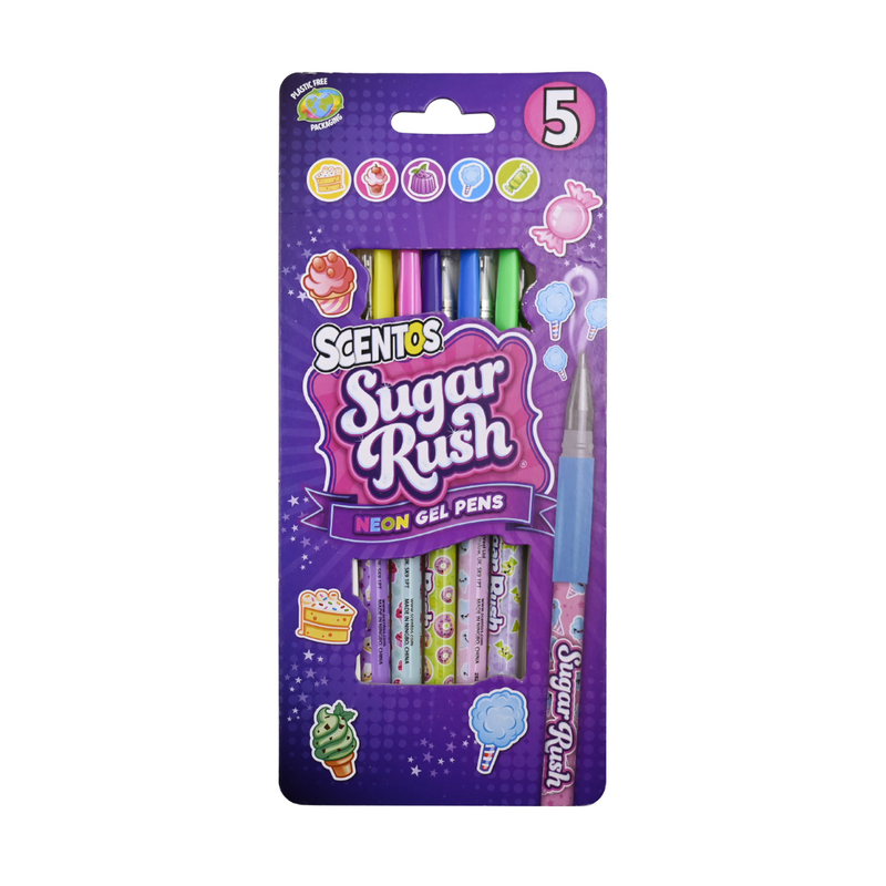 Sugar Rush Scented Neon Gel Pens- Pack of 5