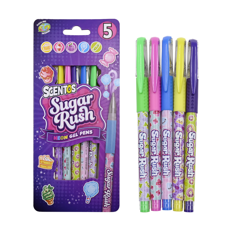 Sugar Rush Scented Neon Gel Pens- Pack of 5