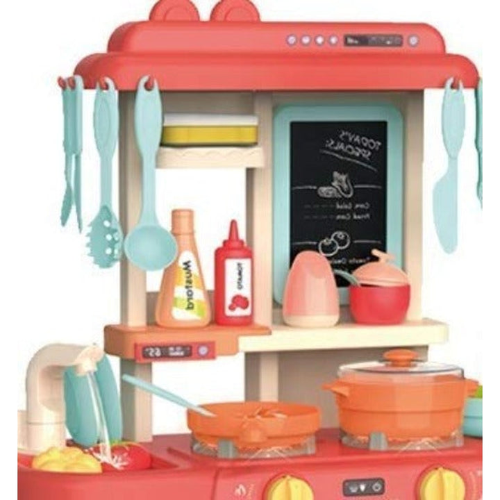 Home Cooking Kitchen Pretend Play Set with Functional Water Tap & Light and Sound (36 Accessories)