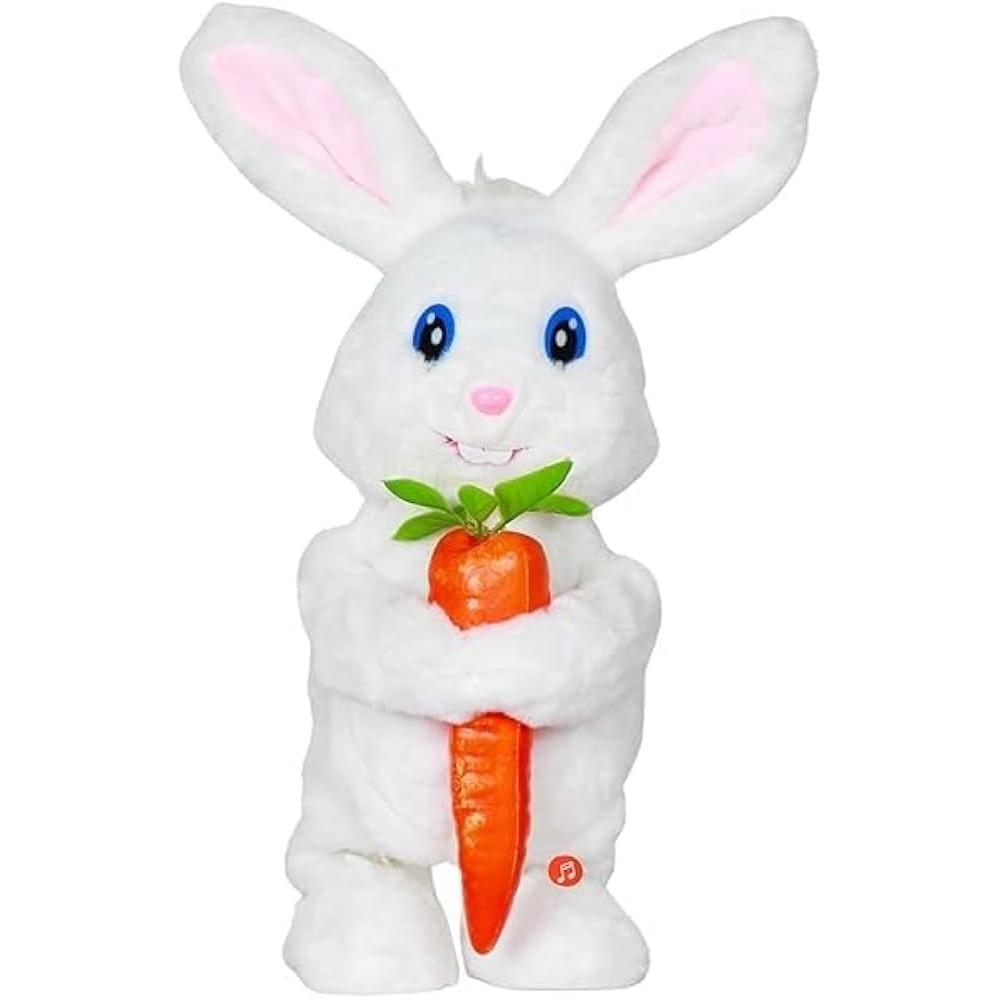 Interactive Rabbit Plush Toy with Carrot | Musical Battery-Operated Soft Toy