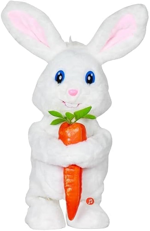 Interactive Rabbit Plush Toy with Carrot | Musical Battery-Operated Soft Toy