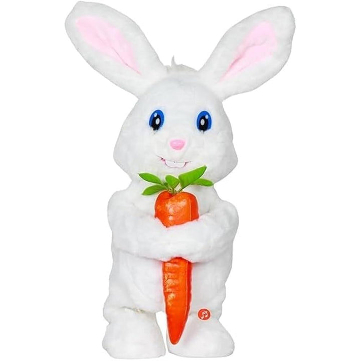 Interactive Rabbit Plush Toy with Carrot | Musical Battery-Operated Soft Toy