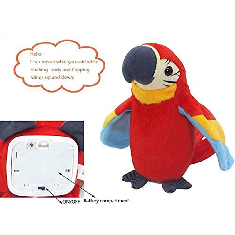 Talking Macaw Parrot Toy with Repeat What You Say and Shake Wings Features