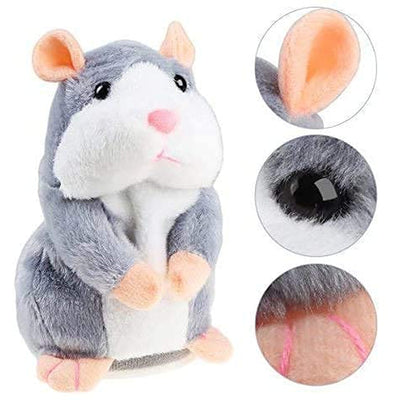 Talking Hamster Repeats What You Say (Educational Talking Toy) - Grey