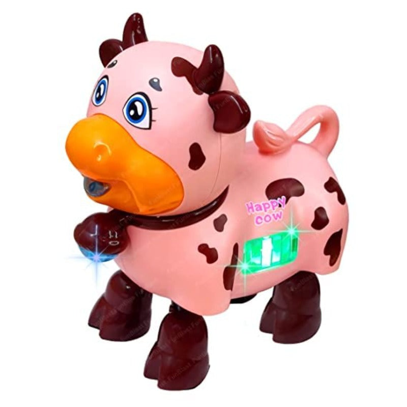 Moving and Dancing Cow Toy with Flashing Lights and Sound