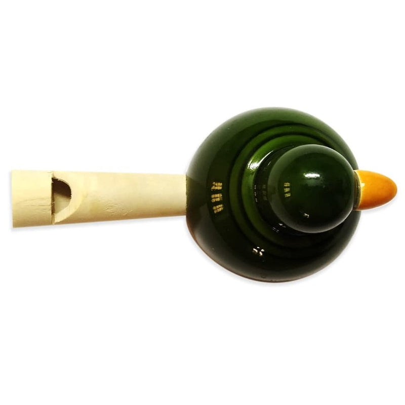 Handmade Non Toxic Channapatna Wooden Toy - Green Bird Whistle