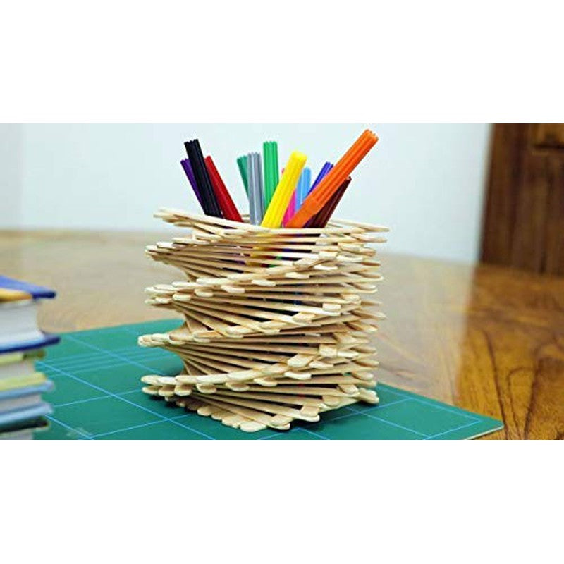 Natural Big Ice Cream Sticks/Popsicle Sticks | 100 Pcs | 15cm x 2cm | Ideal for Arts and Craft, DIY and School Projects