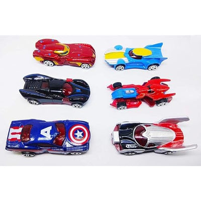 Super Hero Theme Diecast Metal Toy car for Kids- Set of 6