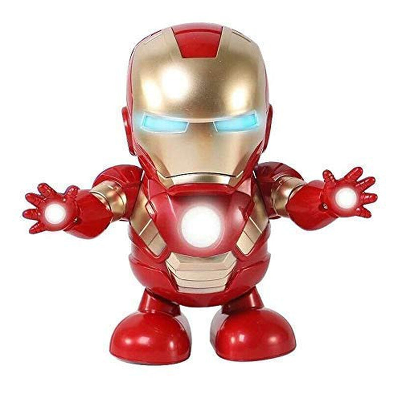 360 Degree Rotating Dancing Iron Man with Bump and Go Action, 3D Light Music and Dancing