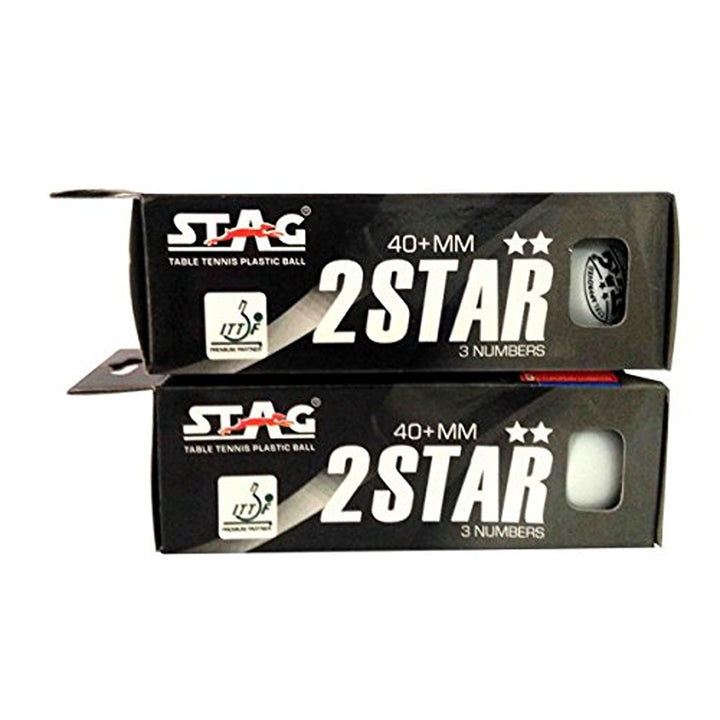 STAG ICONIC 2 Star Table Tennis Balls Pack of 6 (White)