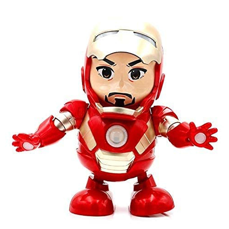 360 Degree Rotating Dancing Iron Man with Bump and Go Action, 3D Light Music and Dancing