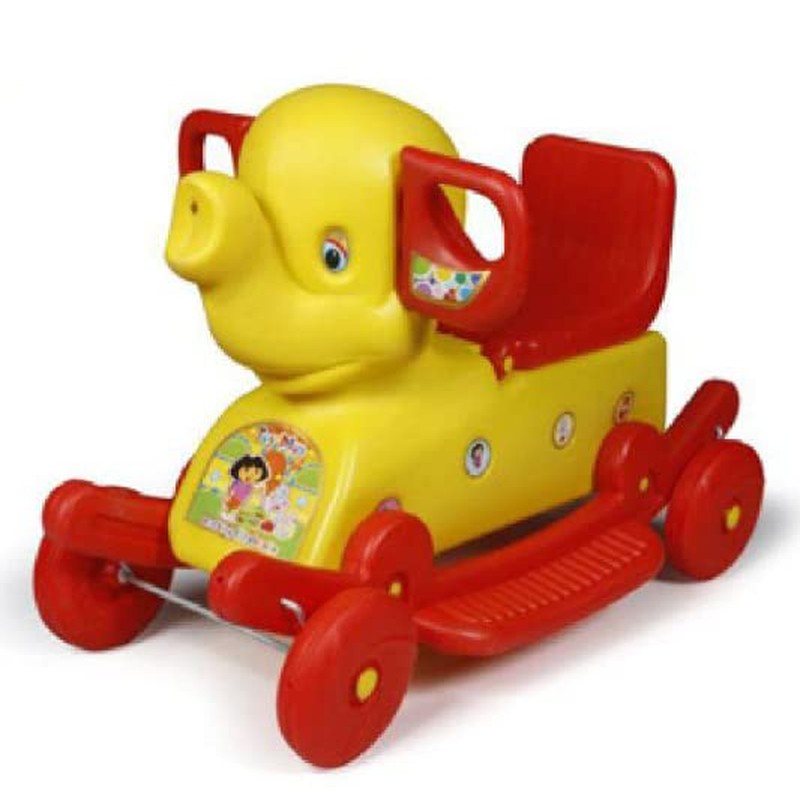 2 in 1 Ride-on Baby Elephant |Yellow & Red|