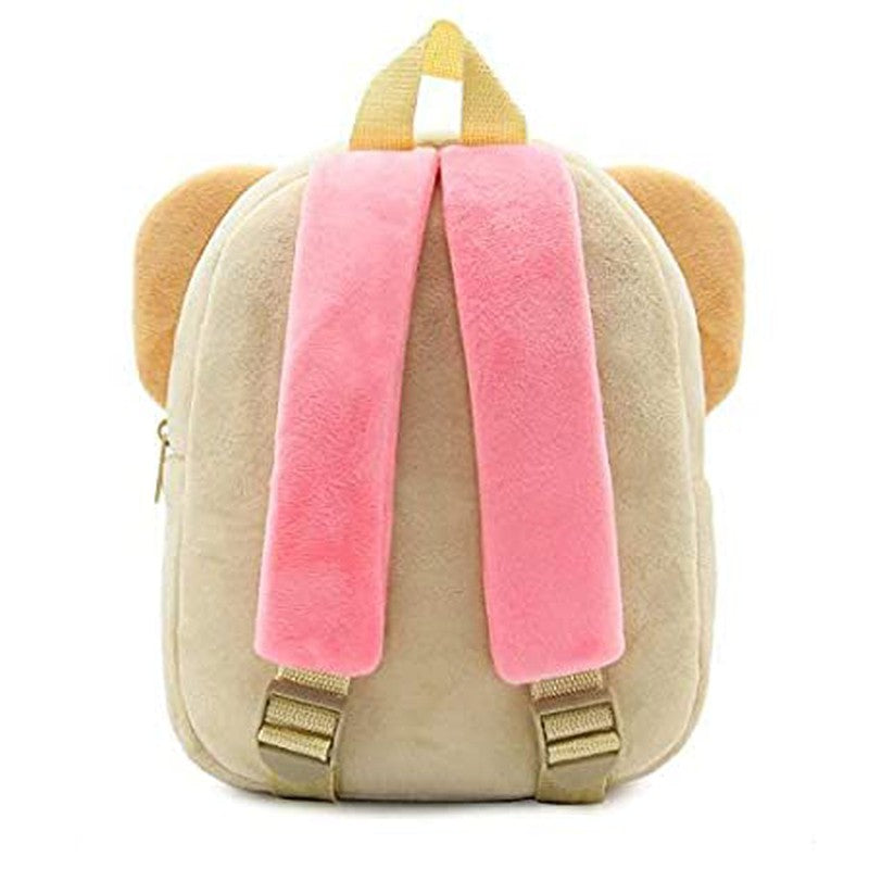 Premium Quality Soft Design Peach Koala Shape School Bag for Kids - 14 Inches