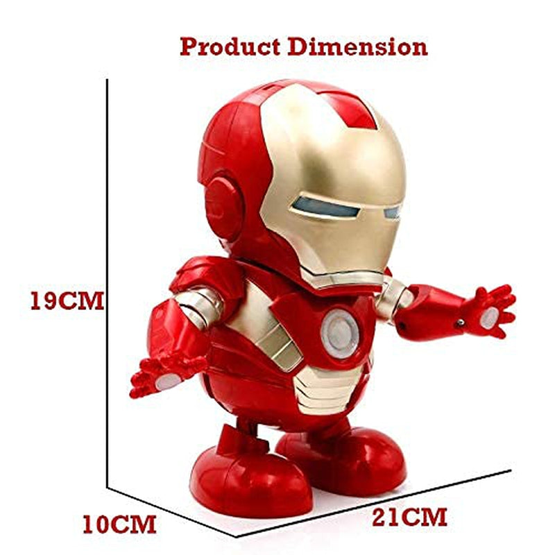 360 Degree Rotating Dancing Iron Man with Bump and Go Action, 3D Light Music and Dancing