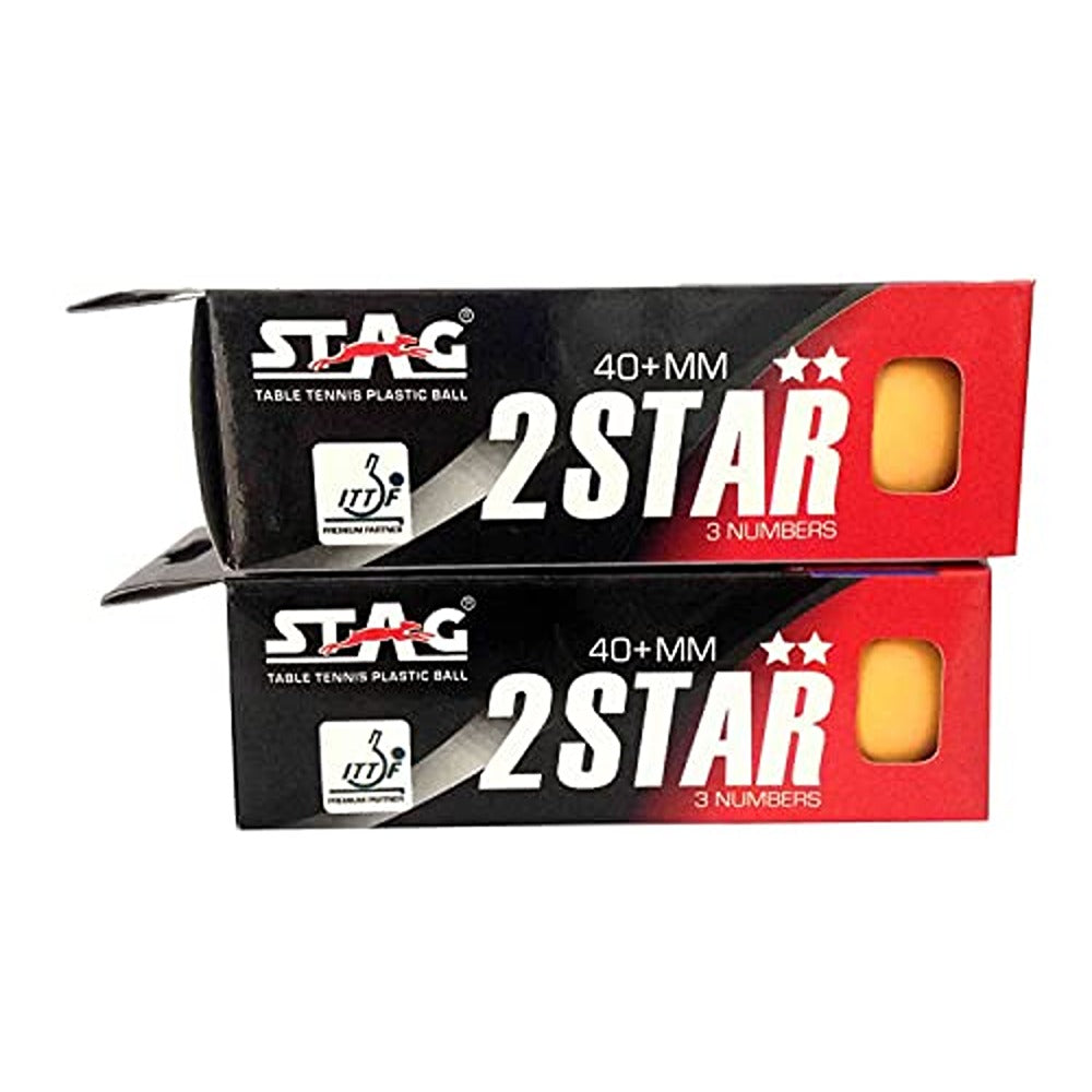 STAG ICONIC 2 Star Table Tennis Balls Pack of 6 (Orange)