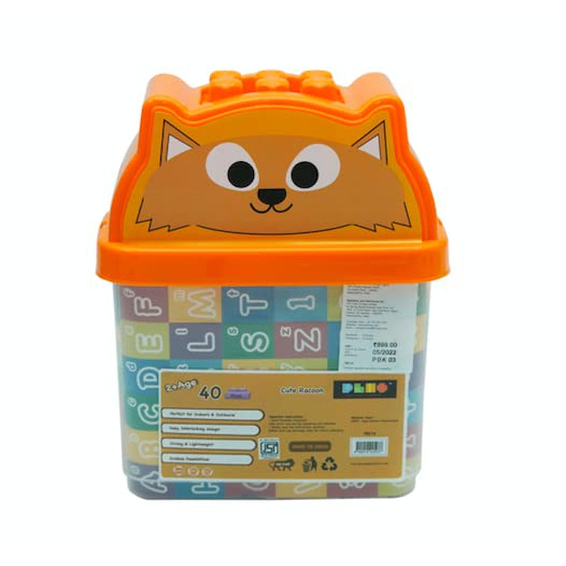 Building Blocks Bucket Pack - Cute Racoon (40 Pieces)