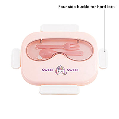 Puprle Unicorn Double Lock Stainless Steel Kids Lunch Box | Big Size