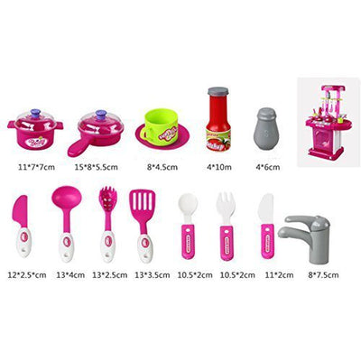 Luxury Battery Operated Kitchen Super Toy Set - Pink