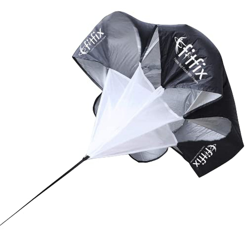 Fitfix Running Speed Resistance Parachute (40 Inches) | Nylon Fabric Black Sports Training Chute