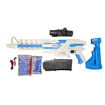 Battery Operated Motorized Electric AK47 Toy Gun with Foam Bullets Darts & Plastic Bullets