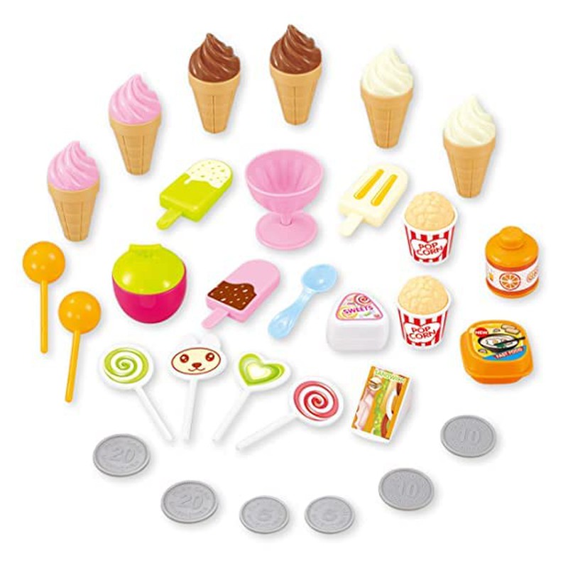 Luxury Supermarket Shop | Candy Sweet Shopping Cart | Ice Cream Role Playset With Light & Sound Effect (Pink)