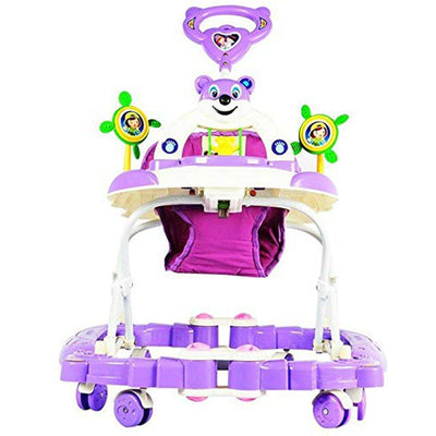 Baby Musical Rocker Cum Walker - Foldable & Height Adjustable (Purple & White)