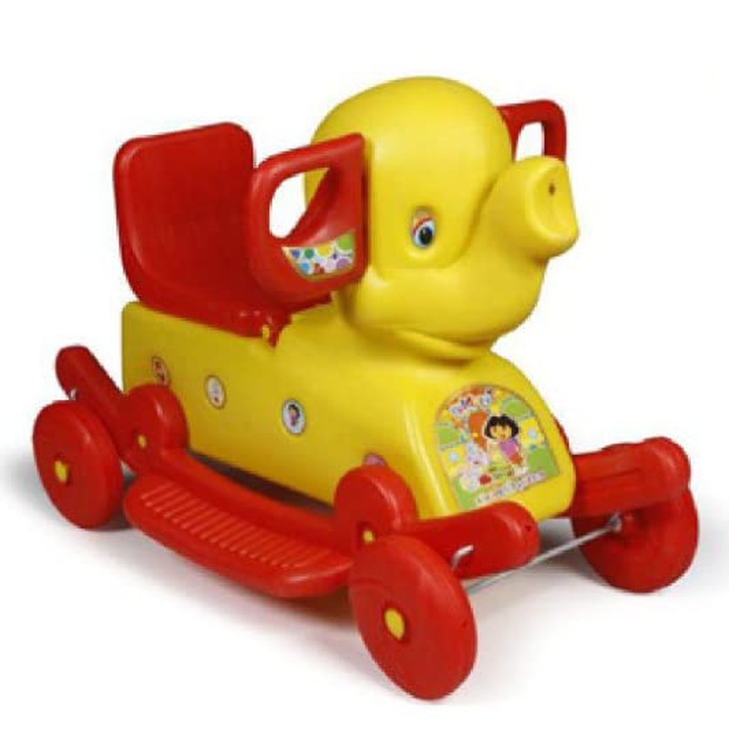 2 in 1 Ride-on Baby Elephant |Yellow & Red|