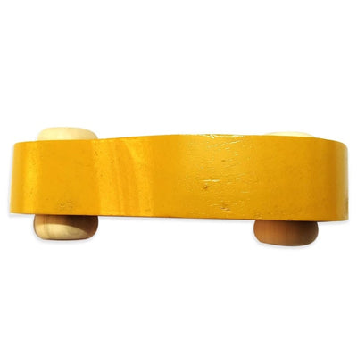 Handmade Non Toxic Channapatna Wooden Toy - Yellow Car and Red Whistle