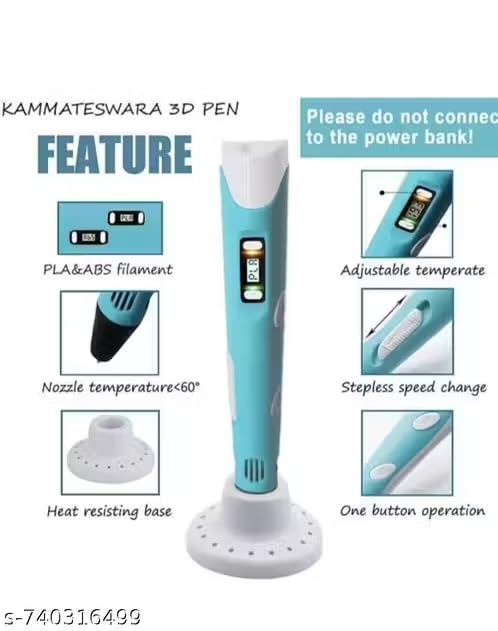 3D Printing Pen with USB Cable | 0.7mm Nozzle Diameter, 1.75mm Plastic Feeding, ABS/PLA Paints | Assorted Colors