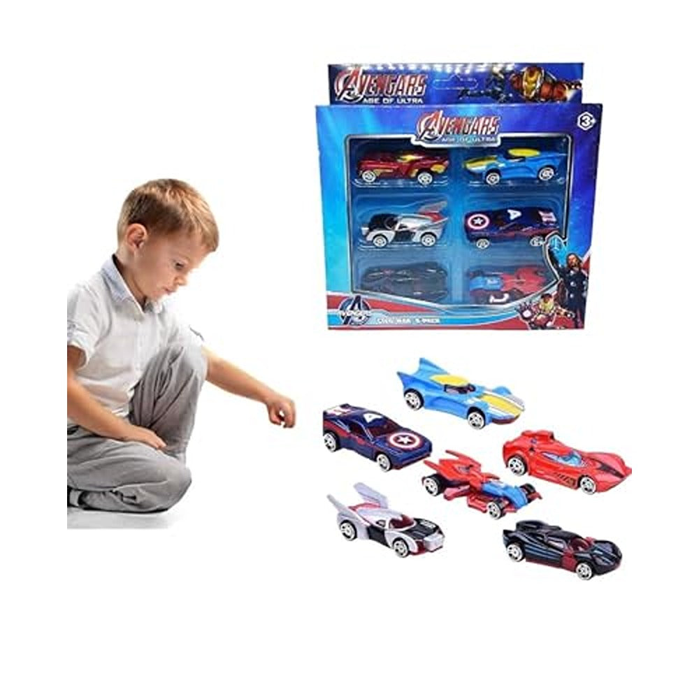 Super Hero Theme Diecast Metal Toy car for Kids- Set of 6