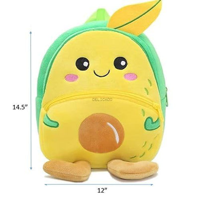 Premium Quality Soft Design Yellow Mango Shape School Bag for Kids - 14 Inches