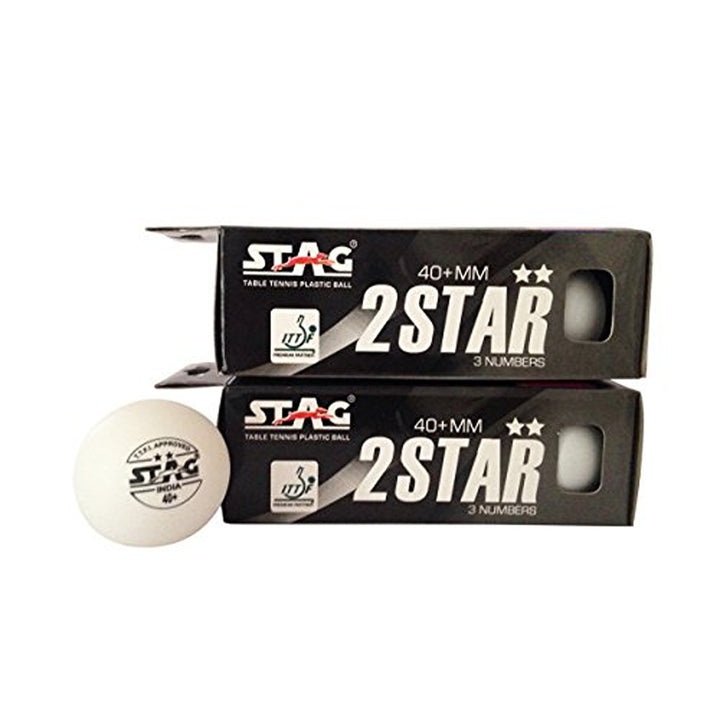 STAG ICONIC 2 Star Table Tennis Balls Pack of 6 (White)