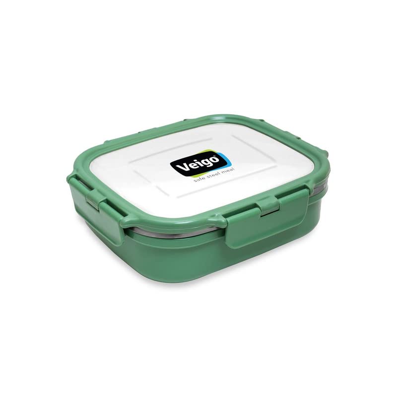 Heat Up Large Insulated Stainless Steel Leakproof & Airtight Lunch Box (630ml), Microwave Safe, Rectangle Shape