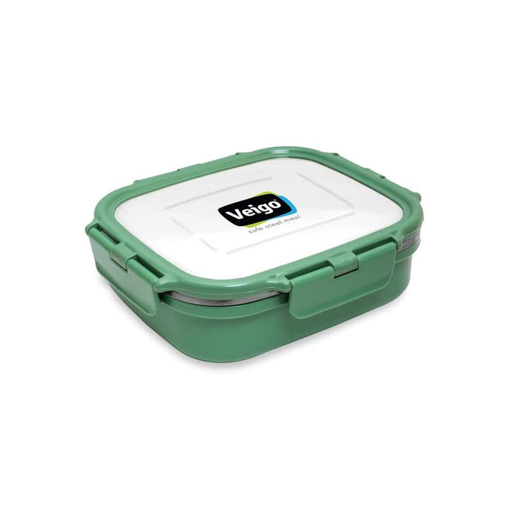 Heat Up Large Insulated Stainless Steel Leakproof & Airtight Lunch Box (630ml), Microwave Safe, Rectangle Shape