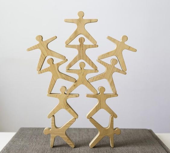 MUREN Stack & Balance Human Shapes Tower – Wooden Acrobats Balancing Game