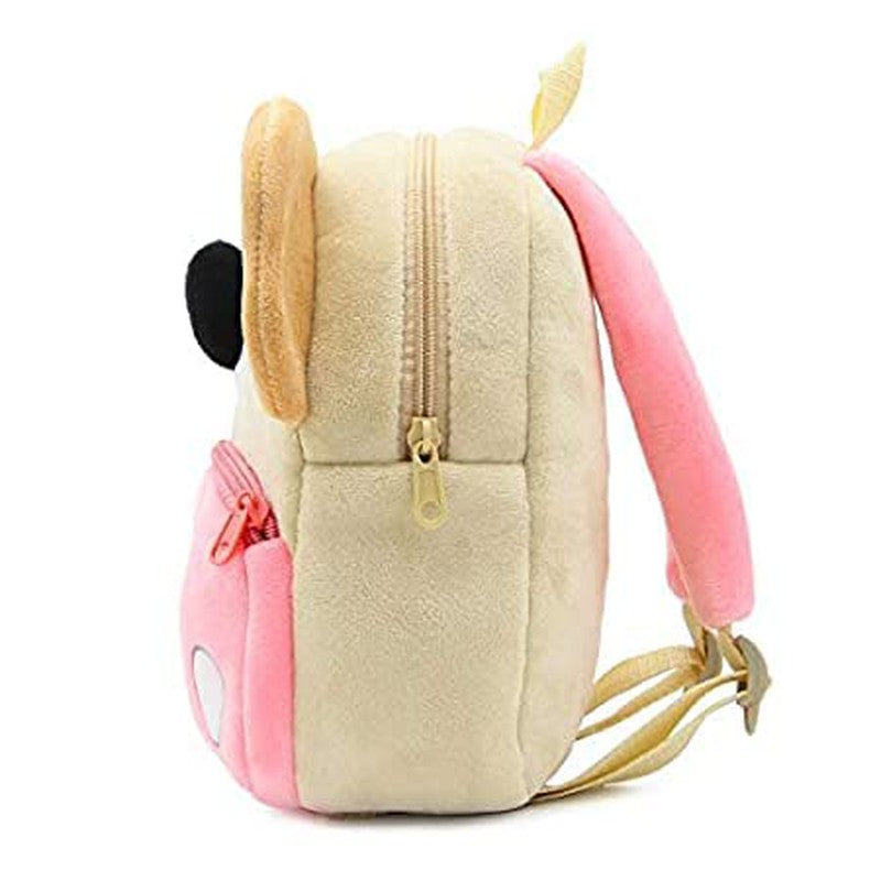 Premium Quality Soft Design Peach Koala Shape School Bag for Kids - 14 Inches