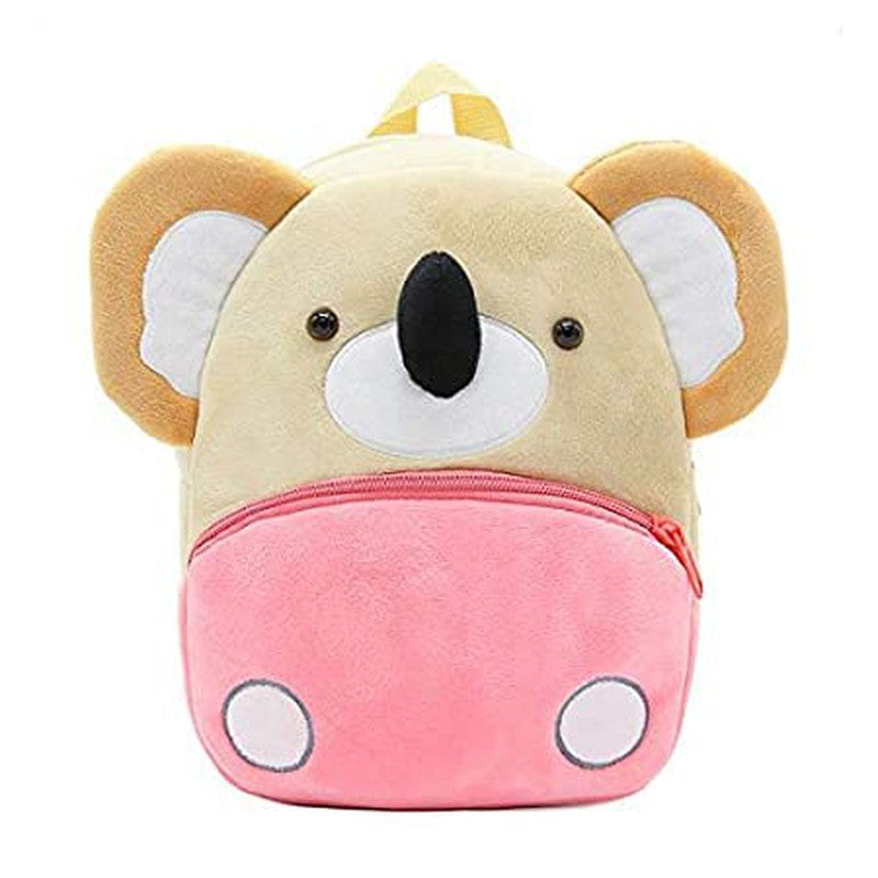 Premium Quality Soft Design Peach Koala Shape School Bag for Kids - 14 Inches