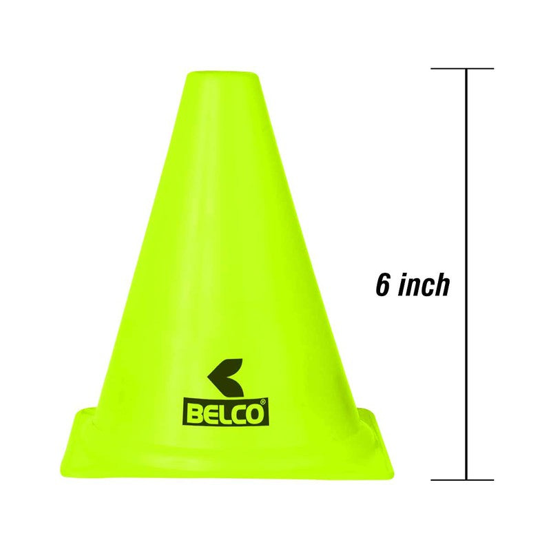 Belco Training Cone Set (Pack of 6, 10 Space Markers and Ladder Agility, 4 Meter Combos) | 8+ Years