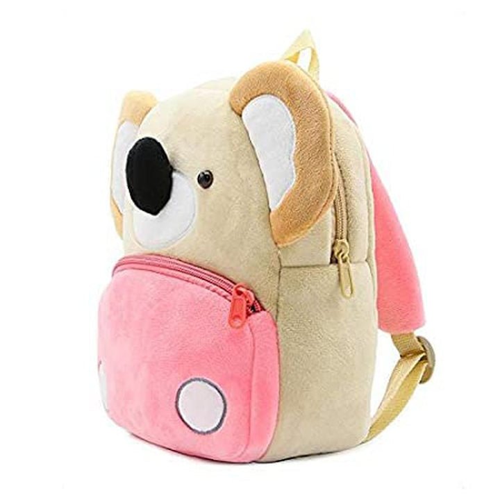 Premium Quality Soft Design Peach Koala Shape School Bag for Kids - 14 Inches