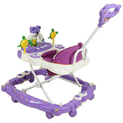 Baby Musical Rocker Cum Walker - Foldable & Height Adjustable (Purple & White)