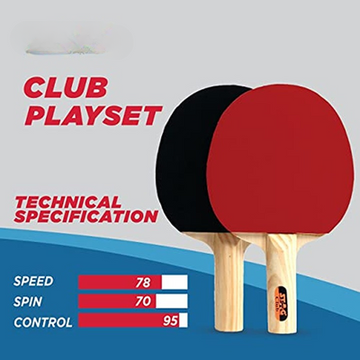 STAG ICONIC Club Professional Table Tennis Playset, 2 Racquets & 3 Balls (White)