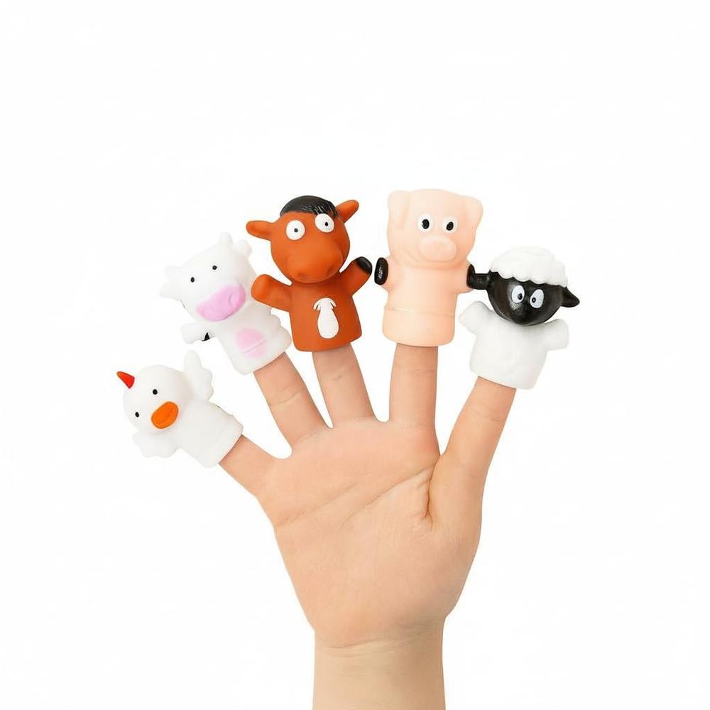 FunBlast Farm Animal Finger Puppets for Kids | Storytelling & Pretend Play Toys for Toddlers (Pack of 5)