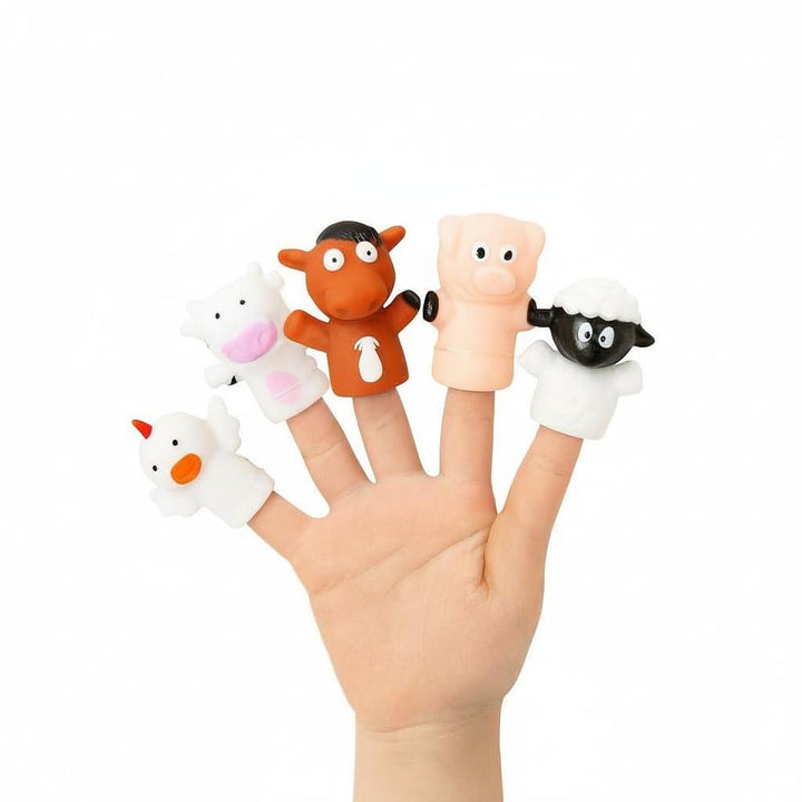 FunBlast Farm Animal Finger Puppets for Kids | Storytelling & Pretend Play Toys for Toddlers (Pack of 5)