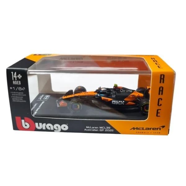 Bburago Original McLaren Team MCL39 Licensed Diecast Car | 1:64 Scale (14 Years till Grown Ups)