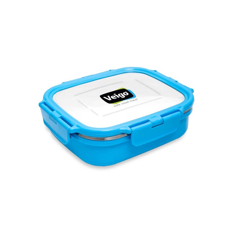 Heat Up Large Insulated Stainless Steel Leakproof & Airtight Lunch Box (630ml), Microwave Safe, Rectangle Shape