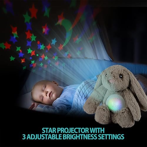 MUREN Interactive Musical Sleep Aid Plush Toy - Moon & Star Light Projector