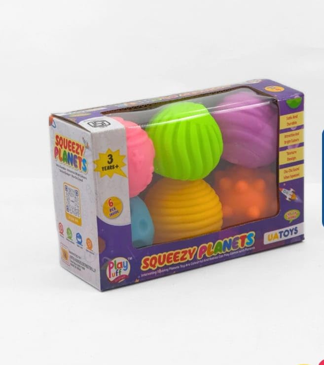 UATOYS 6 Pieces Squeezy Planets Sensory Ball Set