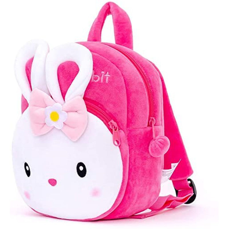 Premium Quality Soft Design Pink Konggi Rabbit School Bag for Kids - 14 Inches